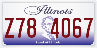 IL license plate Z784067
