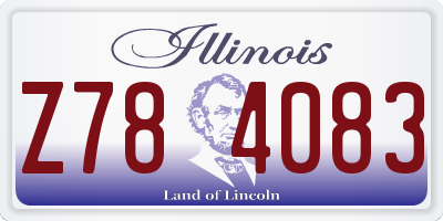 IL license plate Z784083