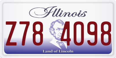 IL license plate Z784098