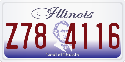 IL license plate Z784116