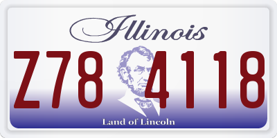 IL license plate Z784118