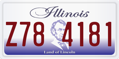 IL license plate Z784181