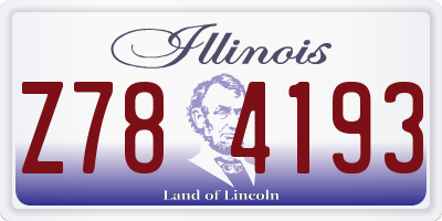 IL license plate Z784193