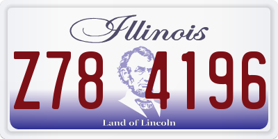 IL license plate Z784196