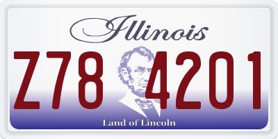 IL license plate Z784201