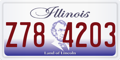 IL license plate Z784203