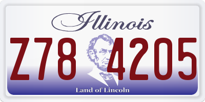 IL license plate Z784205