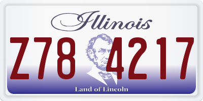 IL license plate Z784217