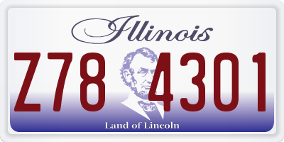 IL license plate Z784301