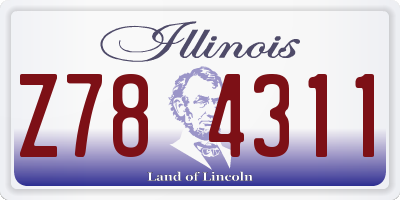 IL license plate Z784311