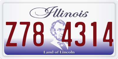 IL license plate Z784314