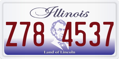 IL license plate Z784537