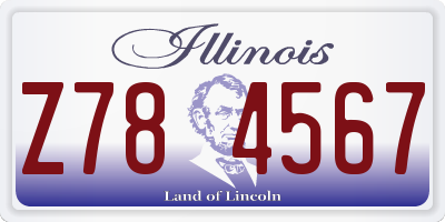 IL license plate Z784567