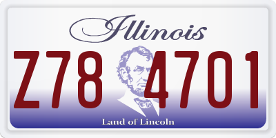 IL license plate Z784701