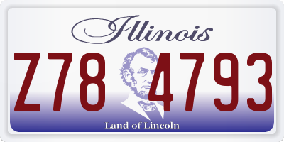 IL license plate Z784793