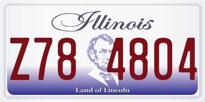 IL license plate Z784804