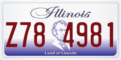 IL license plate Z784981