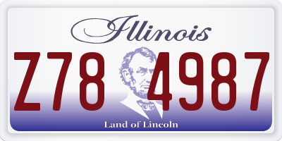 IL license plate Z784987