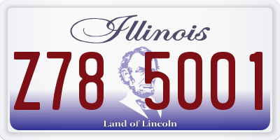 IL license plate Z785001