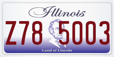 IL license plate Z785003