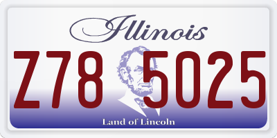 IL license plate Z785025