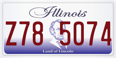 IL license plate Z785074