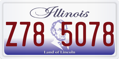 IL license plate Z785078