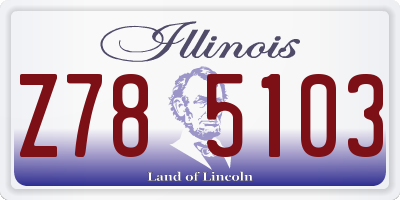 IL license plate Z785103