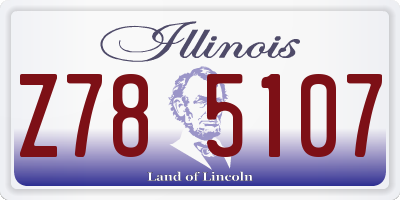 IL license plate Z785107
