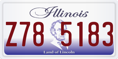 IL license plate Z785183