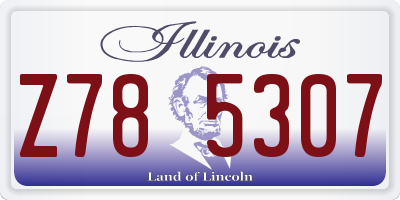 IL license plate Z785307