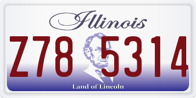 IL license plate Z785314