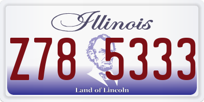 IL license plate Z785333