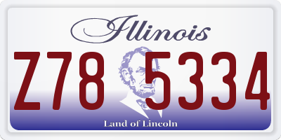 IL license plate Z785334