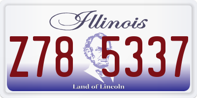IL license plate Z785337