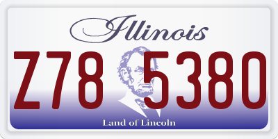 IL license plate Z785380