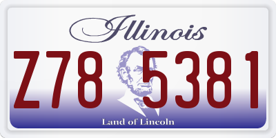 IL license plate Z785381