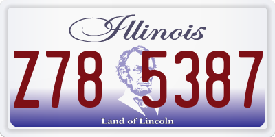 IL license plate Z785387