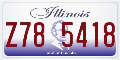 IL license plate Z785418