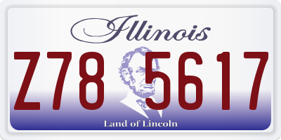 IL license plate Z785617
