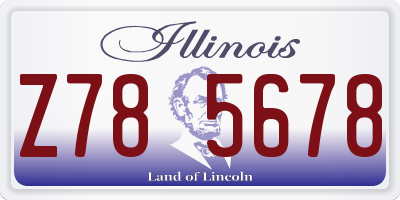 IL license plate Z785678