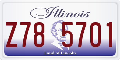 IL license plate Z785701