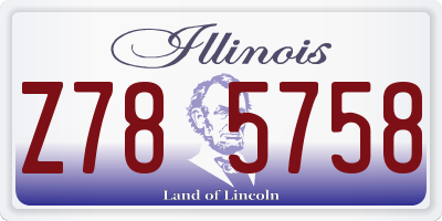 IL license plate Z785758