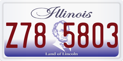 IL license plate Z785803