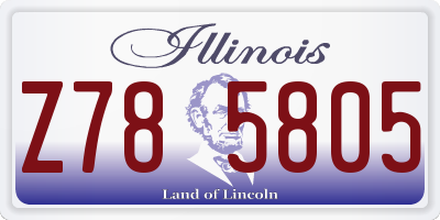 IL license plate Z785805