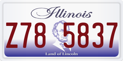 IL license plate Z785837
