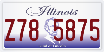 IL license plate Z785875