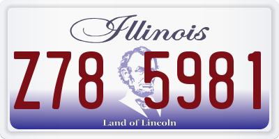 IL license plate Z785981