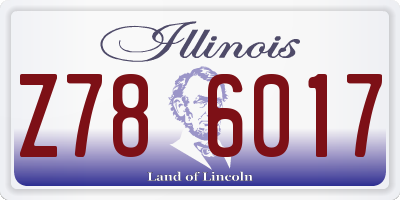 IL license plate Z786017
