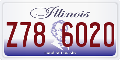 IL license plate Z786020